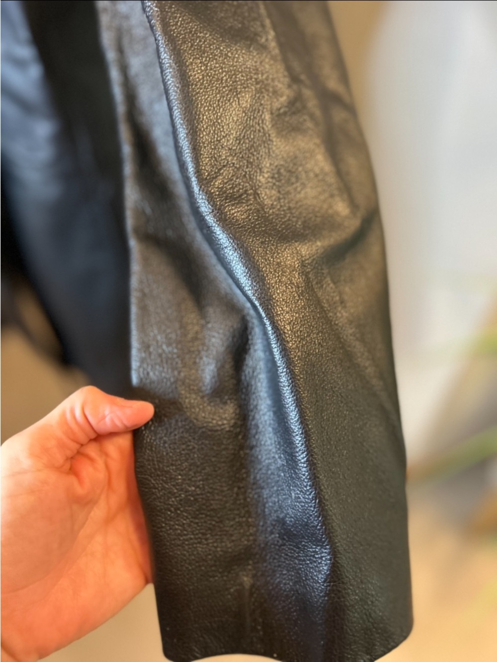 Worthington Genuine Leather Blazer Women’s XL Black 100% Leather Jacket - Picture 4 of 11